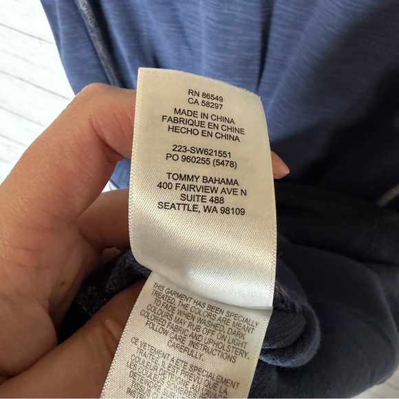 Tommy Bahama Tobago Bay 1/2 Zip Short Sleeve Dress Blue Size Medium - Picture 8 of 8